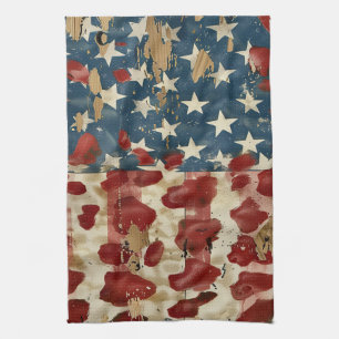 Linge De Cuisine Drapeau américain rustique imprimé léopard (6)