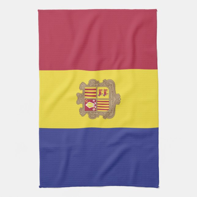 Linge De Cuisine drapeau andorran (Vertical)