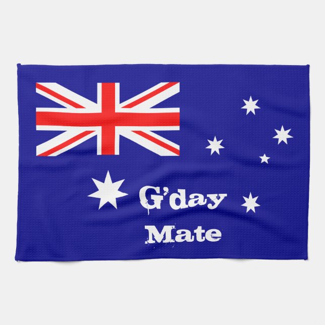 Linge De Cuisine Drapeau australien & G'day Mate party, sports /Aus (Horizontal)