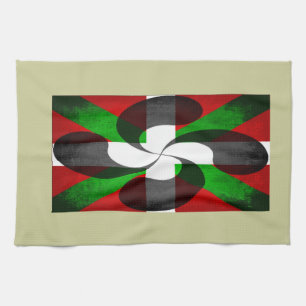 Linge De Cuisine Drapeau basque et croix