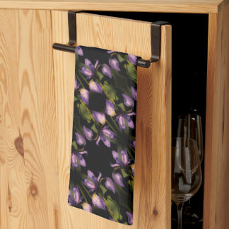 Linge De Cuisine Drapeau bleu Iris Fleur Motif Abstrait