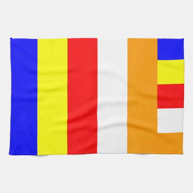 Linge De Cuisine Drapeau bouddhiste (Horizontal)