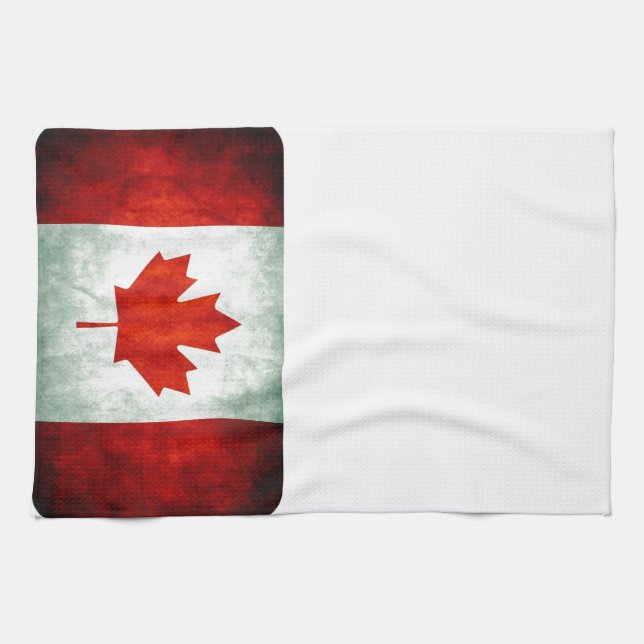 Linge De Cuisine Drapeau canadien en détresse (Horizontal)
