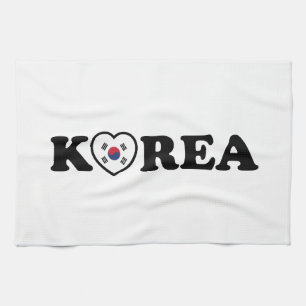 Linge De Cuisine Drapeau coréen Love Heart