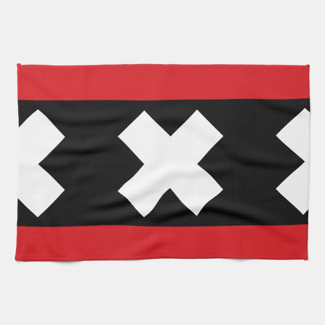 Linge De Cuisine Drapeau d'Amsterdam (Horizontal)