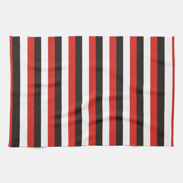 Linge De Cuisine drapeau d'amsterdam rayures motif rouge blanc noir (Horizontal)