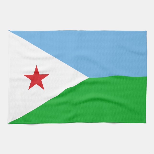 Linge De Cuisine Drapeau de Djibouti (Horizontal)
