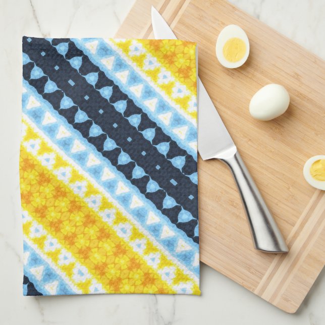 Linge De Cuisine Drapeau de fierté Boho Groovy Géométrique Abstrait (Quart Plié)