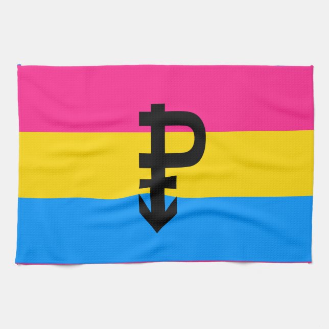 Linge De Cuisine Drapeau de fierté pansexuelle (Horizontal)