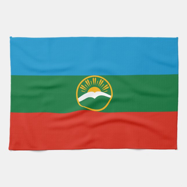 Linge De Cuisine Drapeau de Karatchaïevo-Tcherkessie (Horizontal)