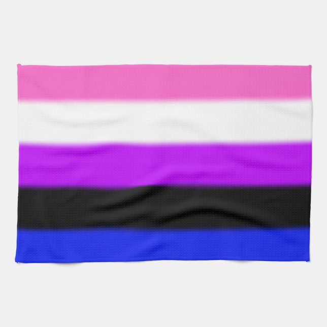 Linge De Cuisine Drapeau de la Fierté Genderfluide (Horizontal)