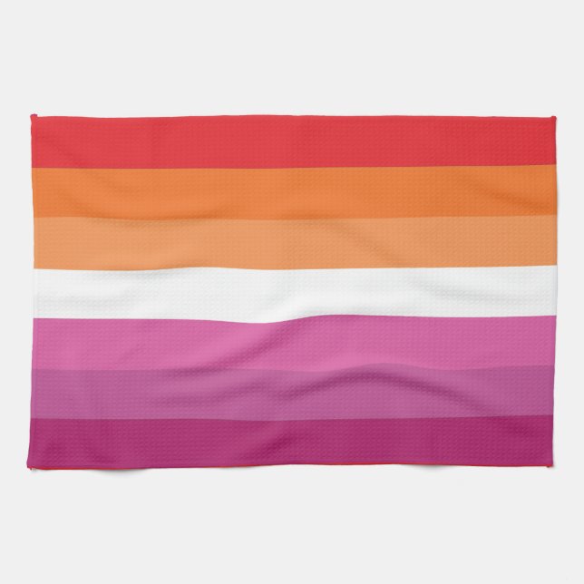 Linge De Cuisine Drapeau de la fierté lesbienne (Horizontal)