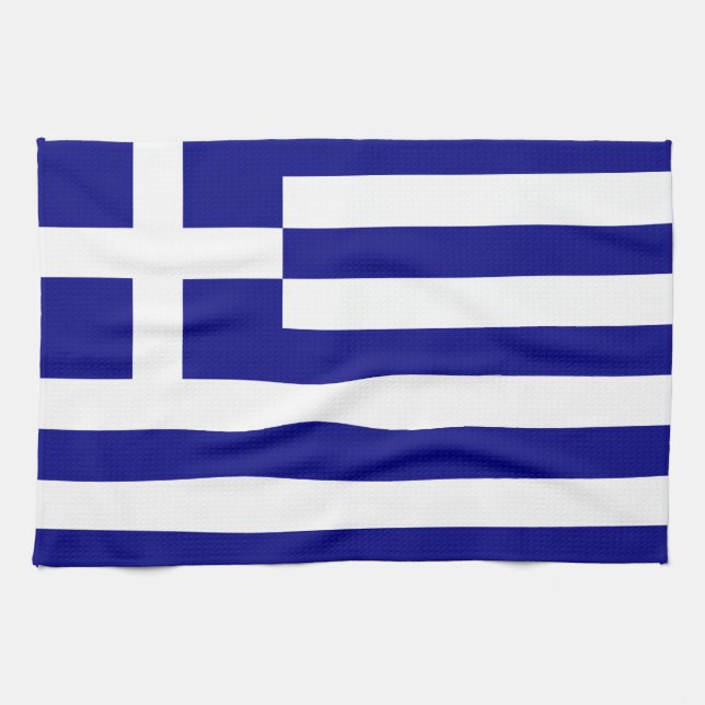 Linge De Cuisine Drapeau de la Grèce (Horizontal)