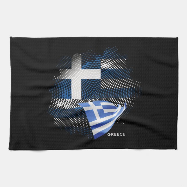 Linge De Cuisine Drapeau de la Grèce (Horizontal)