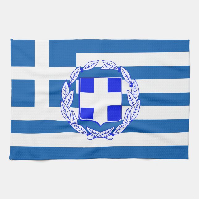 Linge De Cuisine Drapeau de la Grèce (Horizontal)