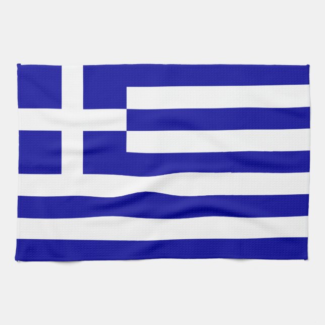 Linge De Cuisine Drapeau de la Grèce (Horizontal)