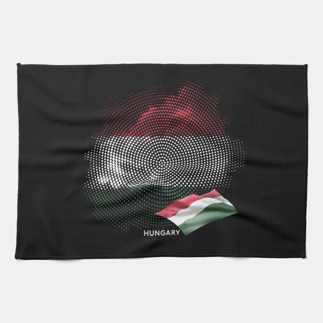 Linge De Cuisine Drapeau de la Hongrie (Horizontal)