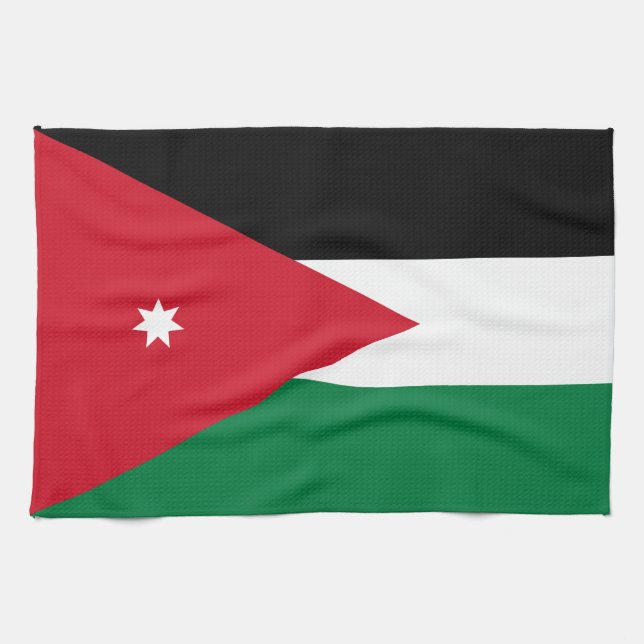 Linge De Cuisine Drapeau de la Jordanie (Horizontal)