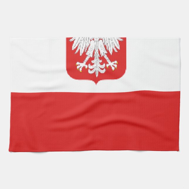 Linge De Cuisine drapeau de la pologne (Horizontal)