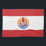 Linge De Cuisine Drapeau de la Polynésie française<br><div class="desc">Drapeau patriotique de la Polynésie française.</div>