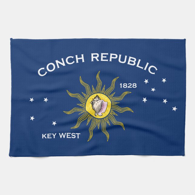 Linge De Cuisine Drapeau de la République des Conques Key West Flor (Horizontal)