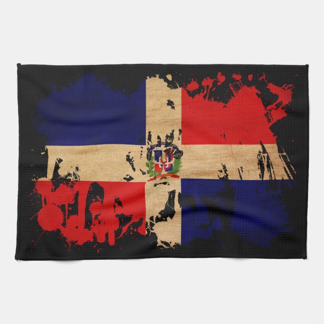 Linge De Cuisine Drapeau de la République dominicaine (Horizontal)