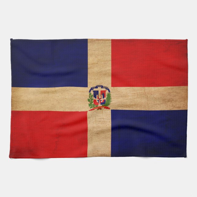 Linge De Cuisine Drapeau de la République Dominicaine (Horizontal)