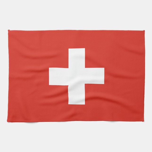 Linge De Cuisine Drapeau de la Suisse (Horizontal)