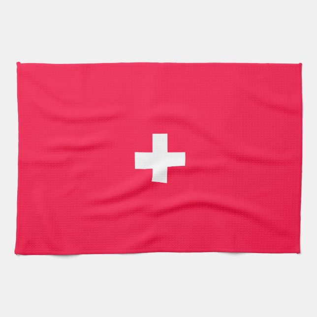 Linge De Cuisine Drapeau de la Suisse modifiée (Horizontal)