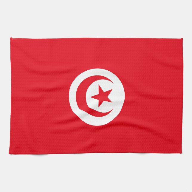 Linge De Cuisine Drapeau de la Tunisie (Horizontal)
