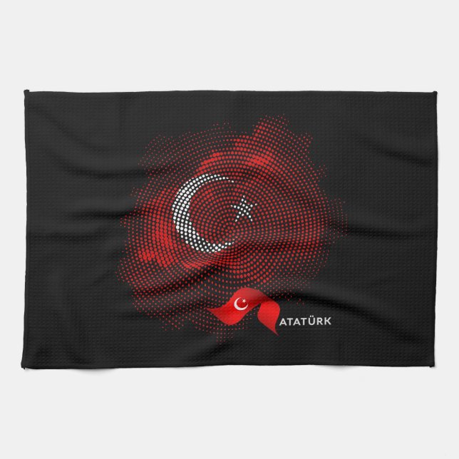 Linge De Cuisine Drapeau de la Turquie (Horizontal)