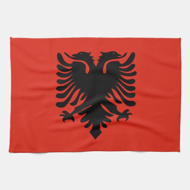 Linge De Cuisine Drapeau de l'Albanie (Horizontal)