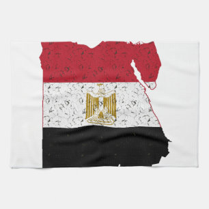 Linge De Cuisine Drapeau de l'Égypte Carte Crackle