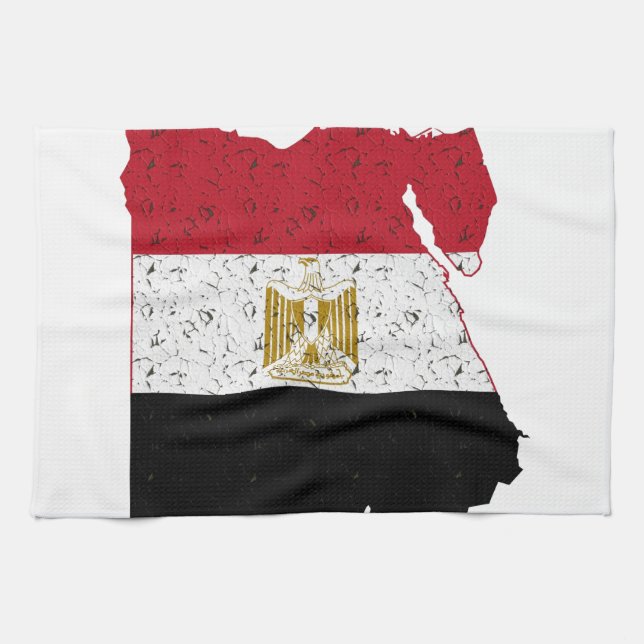 Linge De Cuisine Drapeau de l'Égypte Carte Crackle (Horizontal)