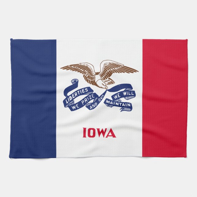 Linge De Cuisine Drapeau de l'État de l'Iowa (Horizontal)