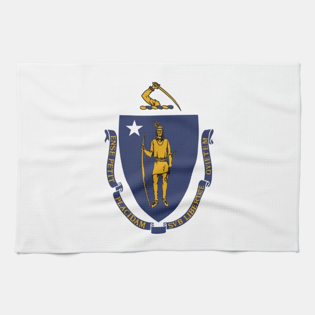 Linge De Cuisine Drapeau de l'État du Massachusetts (Horizontal)