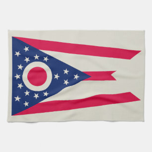Linge De Cuisine Drapeau de l'Ohio : La Bannière de l'État Buckeye