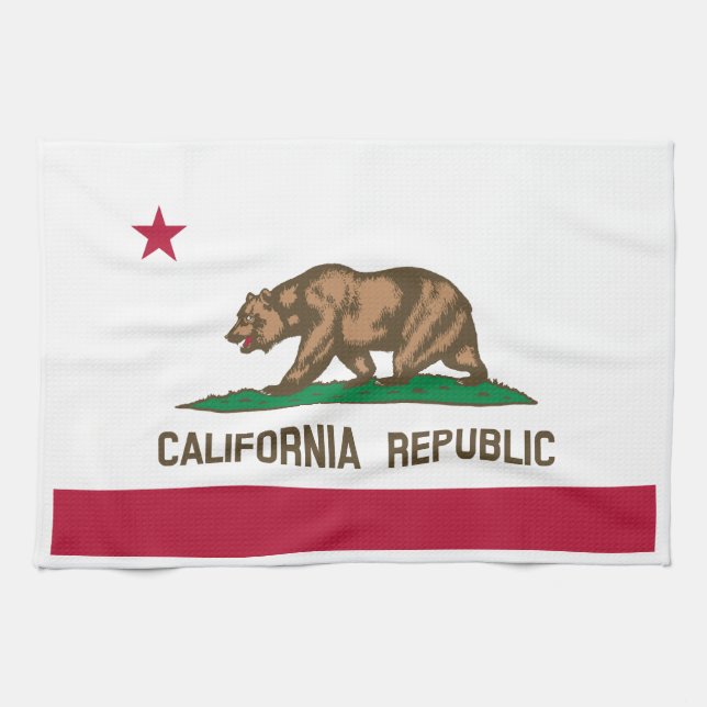 Linge De Cuisine Drapeau de l'ours de Californie : État de Cali Gol (Horizontal)