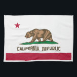 Linge De Cuisine Drapeau de l'ours de Californie : État de Cali Gol<br><div class="desc">Le drapeau de la République de Californie est un symbole de la république du drapeau de l'ours, qui a existé pendant 25 jours en 1846. Le drapeau est un design simple avec une seule étoile rouge sur un arrière - plan blanc. On dit que l'étoile représente l'état étoile solitaire, et...</div>
