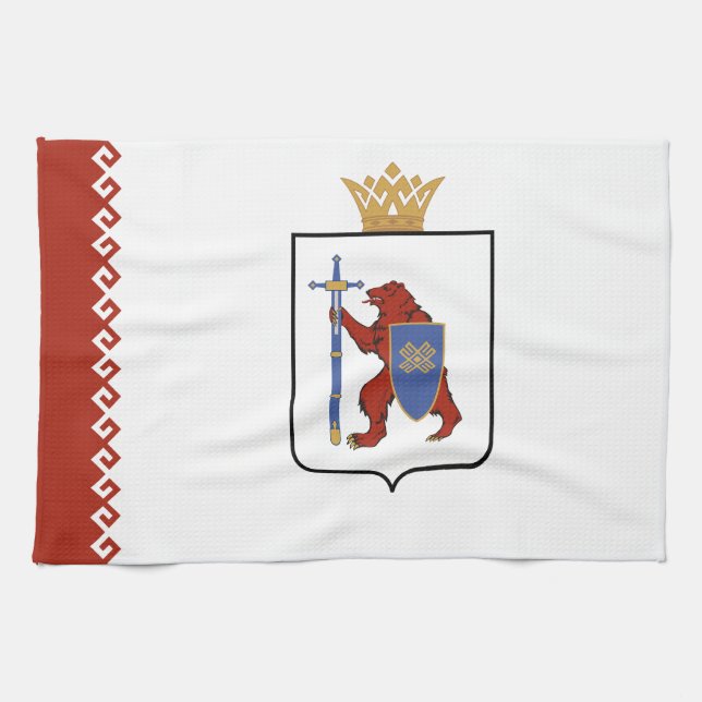 Linge De Cuisine Drapeau de Mari El (Horizontal)