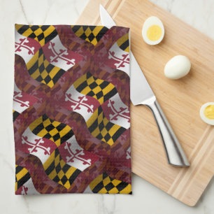 Linge De Cuisine Drapeau de ondulation du Maryland