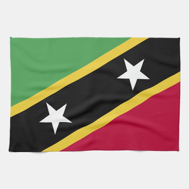 Linge De Cuisine Drapeau de Saint-Kitts-et-Nevis (Horizontal)