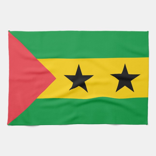 Linge De Cuisine Drapeau de Sao Tomé-et-Principe (Horizontal)