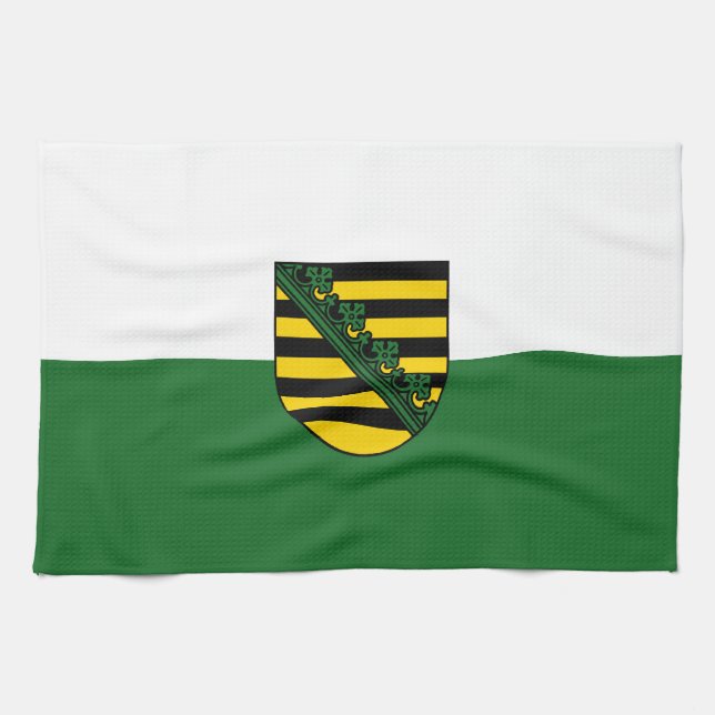 Linge De Cuisine Drapeau de Saxe (Horizontal)