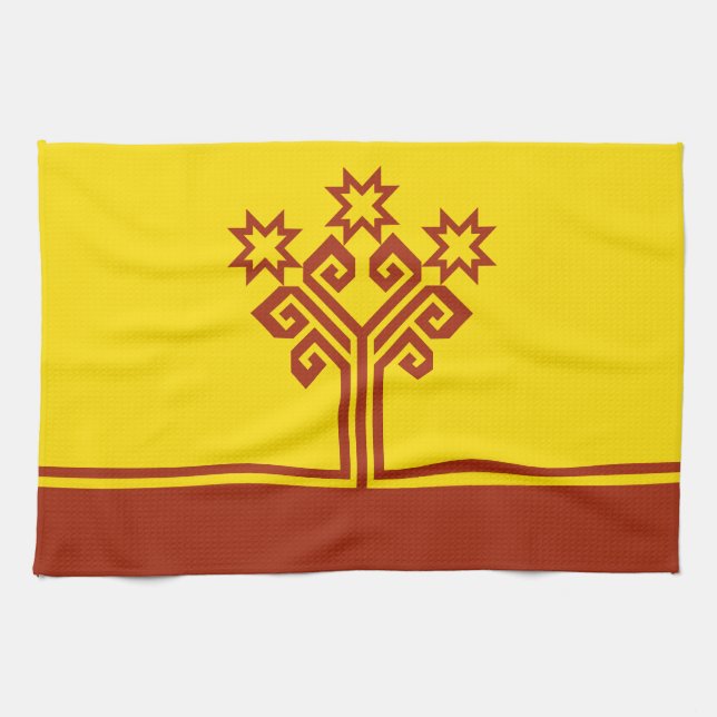 Linge De Cuisine Drapeau de Tchouvachie (Horizontal)