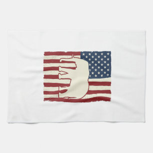Linge De Cuisine Drapeau d'éléphant patriotique Conception de vecte