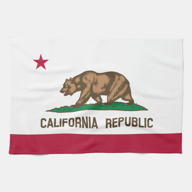 Linge De Cuisine Drapeau d'État de la République de Californie (Horizontal)