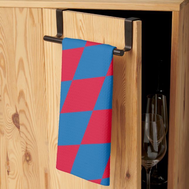 Linge De Cuisine Drapeau diamant Bavière bleu et rouge Motif (Pliage en tiers)