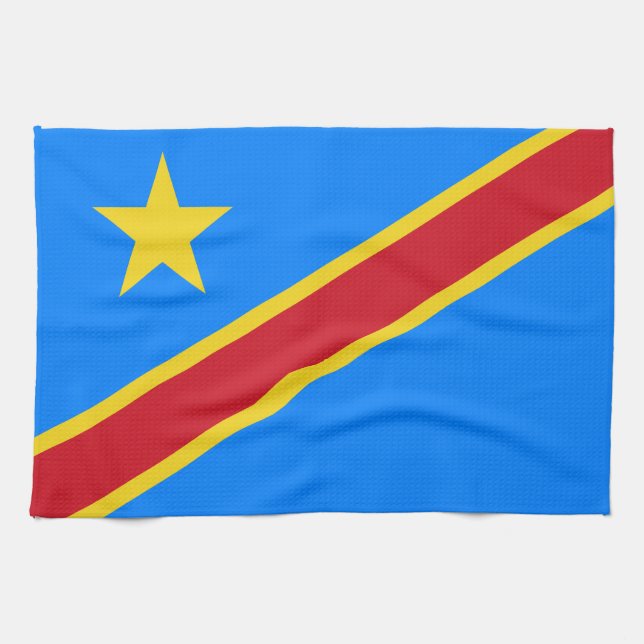Linge De Cuisine Drapeau du Congo Kinshasa (Horizontal)