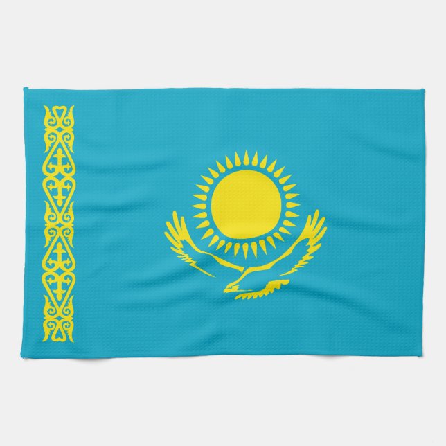 Linge De Cuisine Drapeau du Kazakhstan (Horizontal)